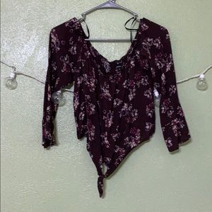 Floral maroon top